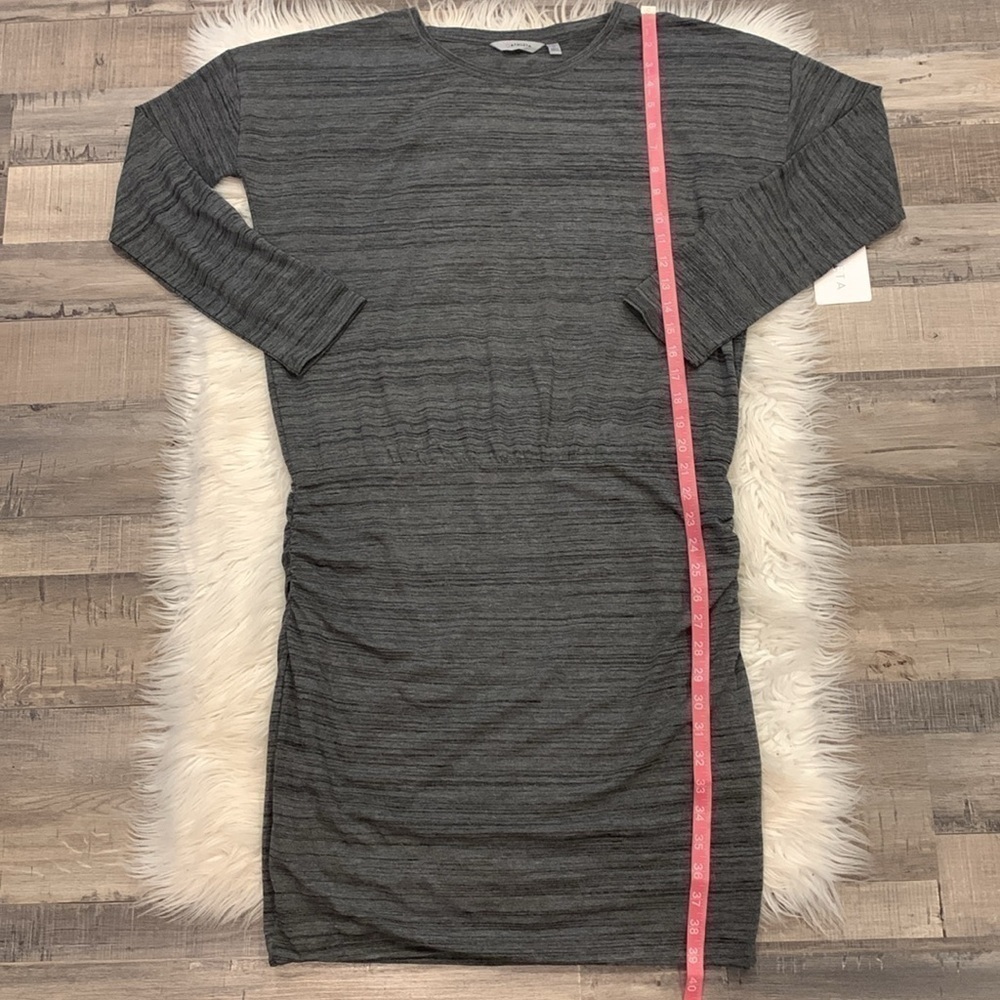 NWT Athleta ‘Avenues’ long sleeve soft stretch knit dress with side ruching M - Picture 9 of 11
